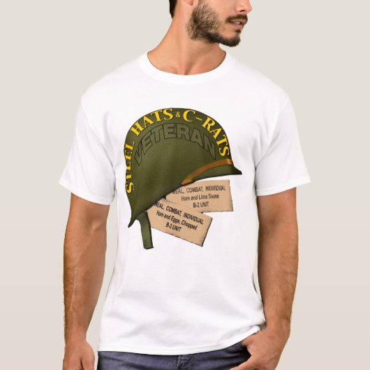Petten van staal en C-ratten - Veteraan T-shirt (Voorkant)