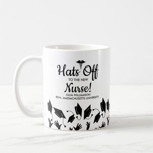 Petten van verpleegschool Afstuderen Koffiemok (Links)