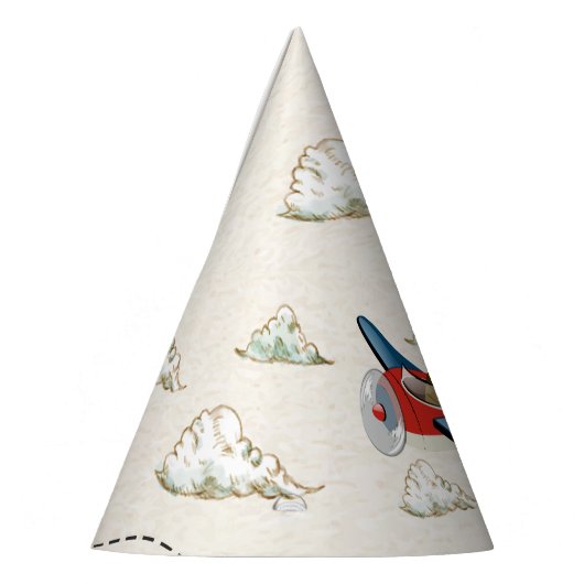 Petten van  vliegtuigpapier feesthoedjes (Links)