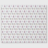 Petten van wolkiet en spoelrijen cadeaupapier (Vlak)