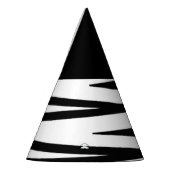 Petten van zwarte en witte feestjes feesthoedjes (Links)