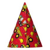 Petten voor bouwsite papier feesthoedjes (Achterkant)