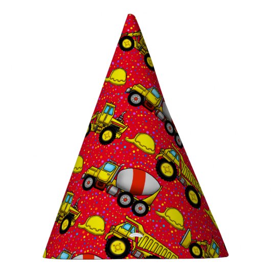 Petten voor bouwsite papier feesthoedjes (Rechts)