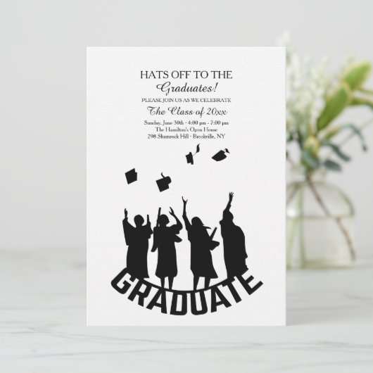 Petten voor de Graduates Invitation Kaart (Staand voorkant)