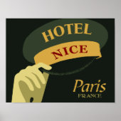 Petten voor een Nice Hotel Paris Frankrijk retro s Poster (Voorkant)