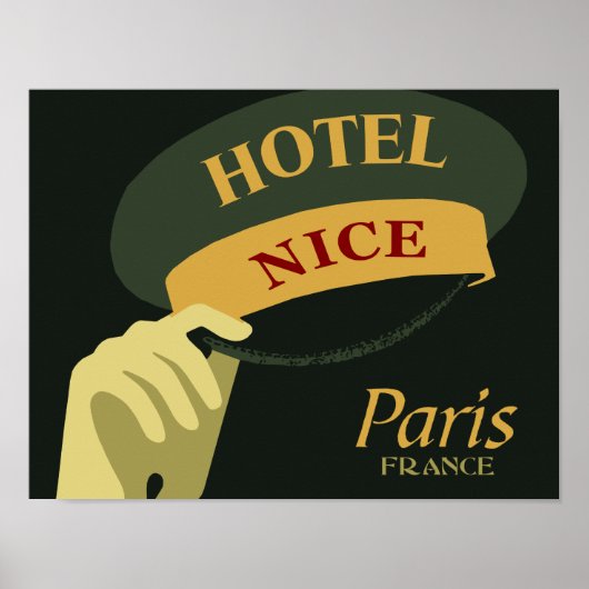 Petten voor een Nice Hotel Paris Frankrijk retro s Poster (Voorkant)