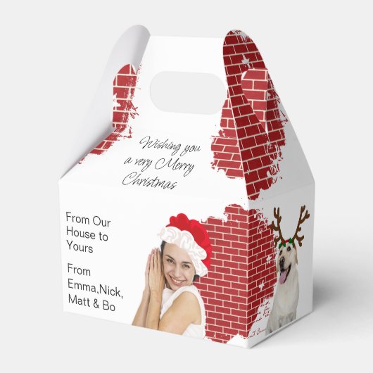 Petten voor kerstmis in ons huis bedankdoosjes (Voorkant Zijde)