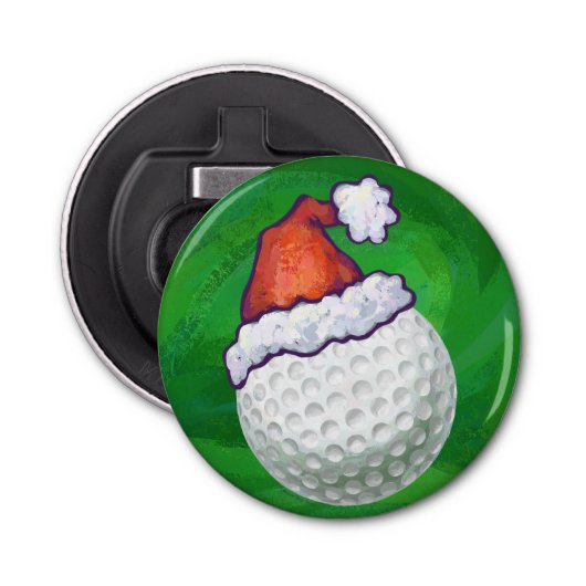 Petten voor kerstmis met Golf Ball Button Flesopener (Voorkant)
