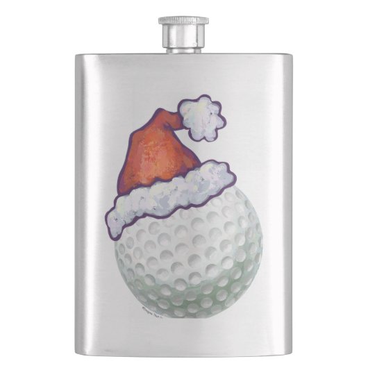 Petten voor kerstmis met Golf Ball Heupfles (Voorkant)