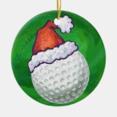 Petten voor kerstmis met Golf Ball Keramisch Ornament (Voorkant)