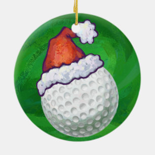 Petten voor kerstmis met Golf Ball Keramisch Ornament