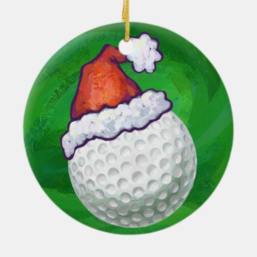Petten voor kerstmis met Golf Ball Keramisch Ornament (Achterkant)