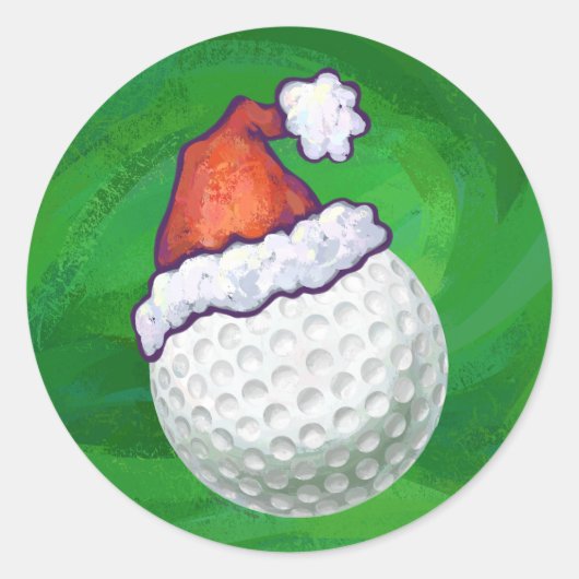 Petten voor kerstmis met Golf Ball Ronde Sticker (Voorkant)