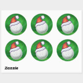Petten voor kerstmis met Golf Ball Ronde Sticker (Vel)