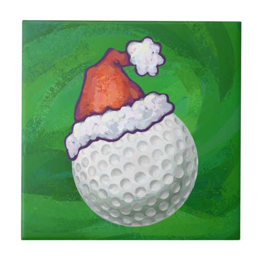 Petten voor kerstmis met Golf Ball Tegeltje (Voorkant)