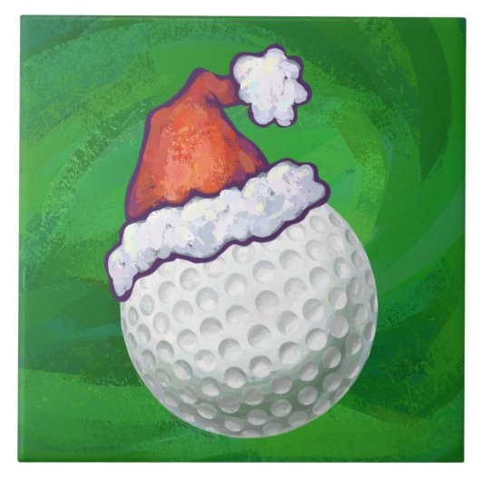 Petten voor kerstmis met Golf Ball Tegeltje (Voorkant)