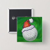 Petten voor kerstmis met Golf Ball Vierkante Button 5,1 Cm (Voorkant /achterkant)