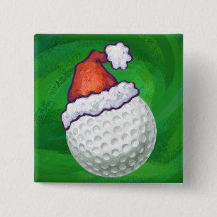 Petten voor kerstmis met Golf Ball Vierkante Button 5,1 Cm