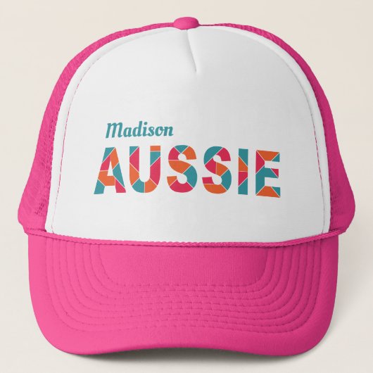 Petten voor kleurrijke AUSSIE-aangepaste namen (Voorkant)