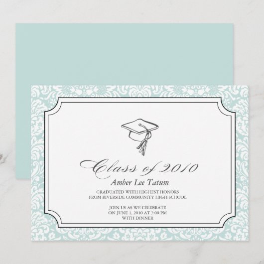 {petten weg aan u} de uitnodiging van het afstuder (Voorkant / Achterkant)