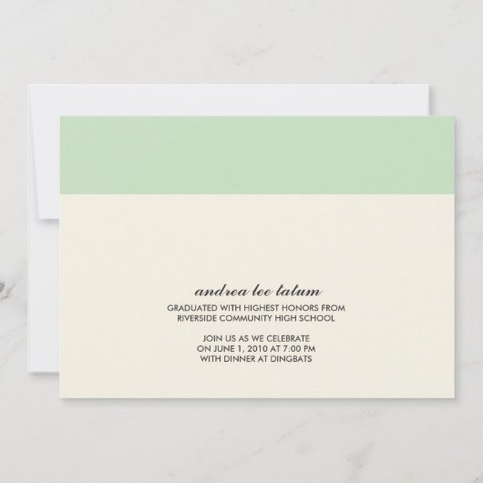 {petten weg aan u} de uitnodiging van het afstuder (Achterkant)