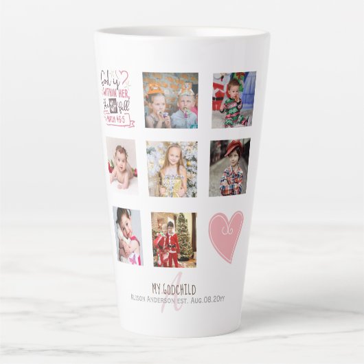 PETTER COLLAGE Cadeau met Bijbeltekst kan bewerkt  Latte Mok (Voorkant)