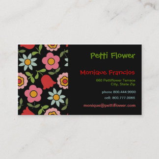 Petti Flower - Black - Visitekaartje