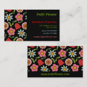 Petti Flower - Black - Visitekaartje (Voorkant / Achterkant)