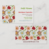 Petti Flower - Cream - Visitekaartje (Voorkant / Achterkant)