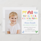 Petting Zoo Birthday Party for Boy, Farm Animals Kaart (Voorkant)