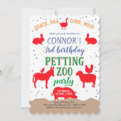 Petting zoo, Boy, Banyard Boerderij Animal Birthda Kaart (Voorkant)