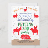Petting zoo, Boy, Banyard Boerderij Animal Birthda Kaart (Voorkant)