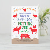 Petting zoo, Boy, Banyard Boerderij Animal Birthda Kaart (Staand voorkant)