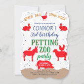 Petting zoo, Boy, Banyard Boerderij Animal Birthda Kaart (Voorkant)