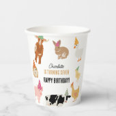Petting Zoo Party Animals Barnyard Birthday Theme Papieren Bekers (Voorkant)