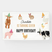 Petting Zoo Party Animals Barnyard Birthday Theme Spandoek (Horizontaal)
