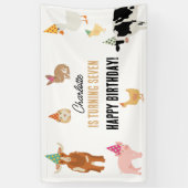 Petting Zoo Party Animals Barnyard Birthday Theme Spandoek (Verticaal)