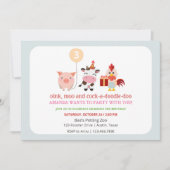 Petting Zoo Party Dieren Kids Verjaardagsfeest Kaart (Voorkant)