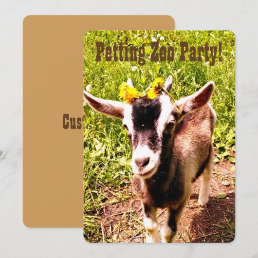Petting Zoo Party. Pas deze uitnodiging aan. (Voorkant / Achterkant)