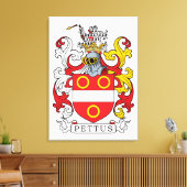 Pettus Family Crest Canvas Afdruk (Insitu (Woonkamer))