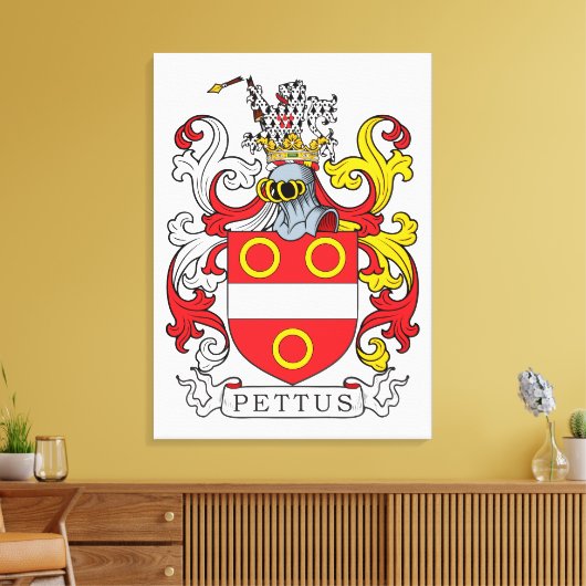 Pettus Family Crest Canvas Afdruk (Insitu (Woonkamer))