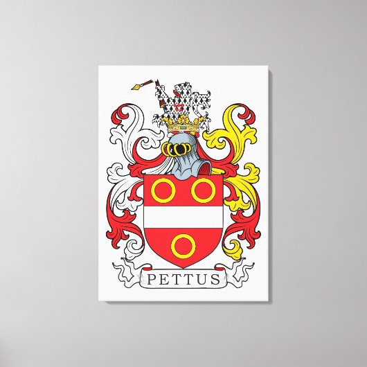 Pettus Family Crest Canvas Afdruk (Voorkant)