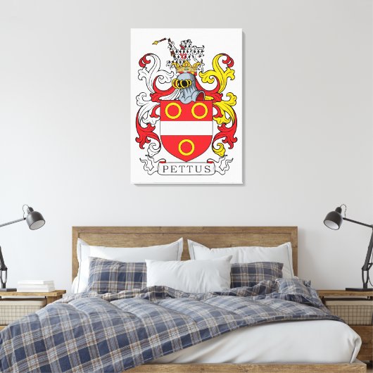 Pettus Family Crest Canvas Afdruk (Insitu (Slaapkamer))