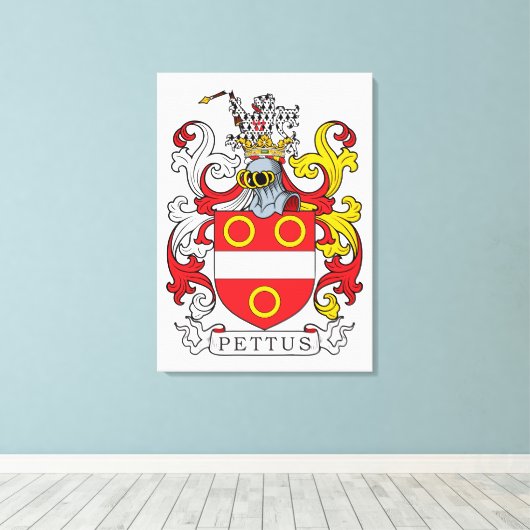 Pettus Family Crest Canvas Afdruk (Insitu (Houten vloer))