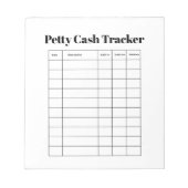 Petty Cash Tracker Notepad Notitieblok (Voorkant)