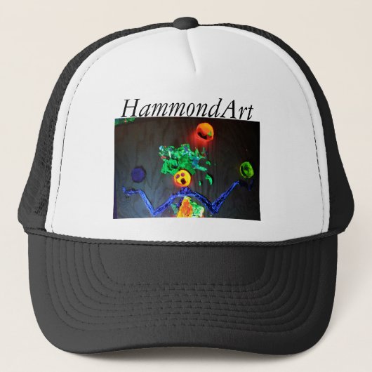 Petty Dripps Juggles.  HammondArt Trucker Hat Pet (Voorkant)