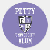 Petty University Alum afstudeerder alma mater peri Ronde Sticker (Voorkant)