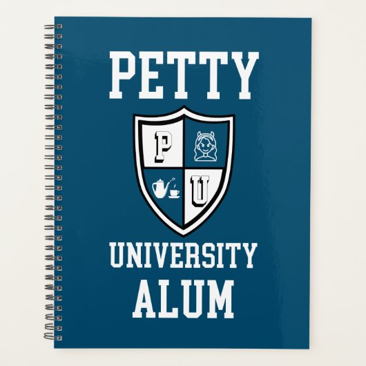 Petty University Alum blue afstudeerder alma mater Planner (Voorkant)