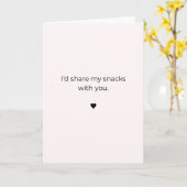 Petty Valentine Card– I'd Share My Snacks With You Kaart (Gele Bloem)