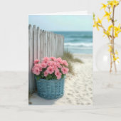 Petunia Beach Basket Denken aan jou Kaart (Gele Bloem)